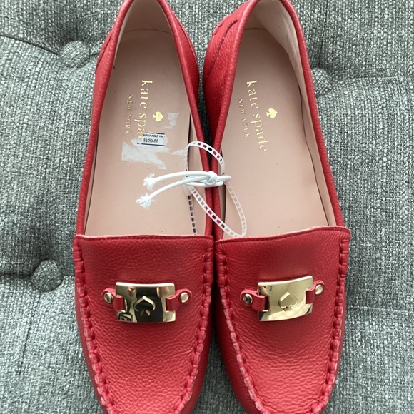 Kate Spade New York Carmen Red Leather Loafers, size 8 - Picture 5 of 10